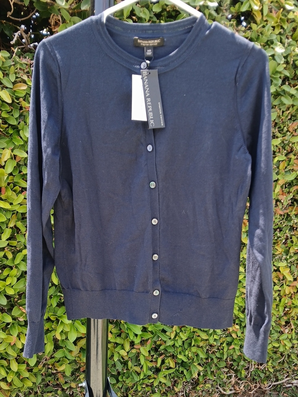 Banana Republic Navy Stretch Cotton Cardigan